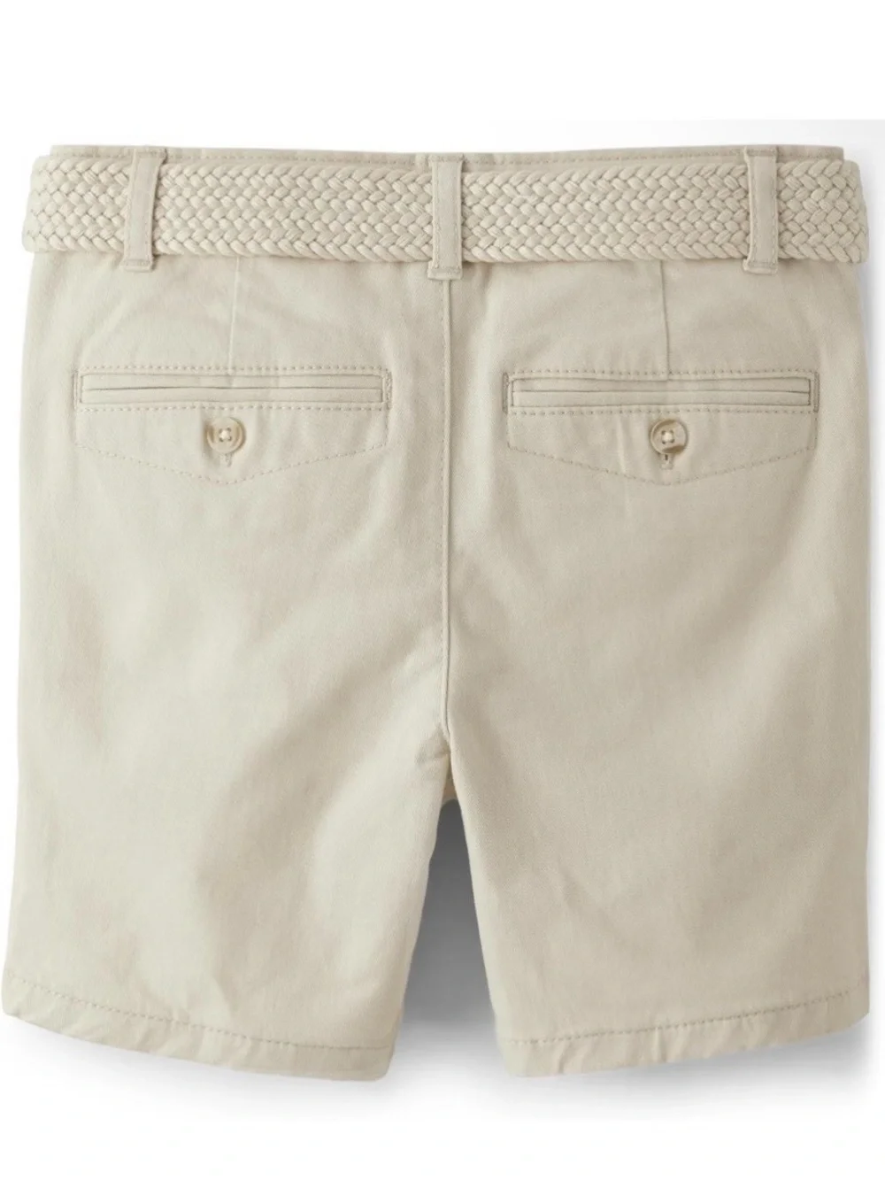 Gymboree Boys Stone (Lt.Khaki) Chino Shorts with Braided Belt Size 7